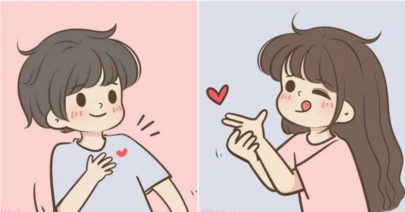 Đốn tim với ảnh chibi cặp đôi tình cảm cực kỳ dễ thương
