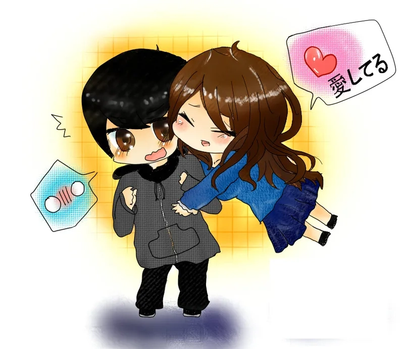 Đẹp đôi cùng ảnh chibi cute đôi, nét vẽ tinh tế đầy cảm xúc