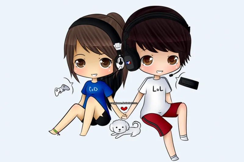 Kute vô đối với chibi cặp đôi dễ thương siêu ấn tượng