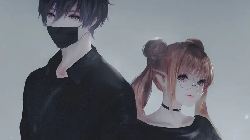 Hình nền anime cặp đôi cute lãng mạn, phù hợp cho các cặp đôi yêu anime