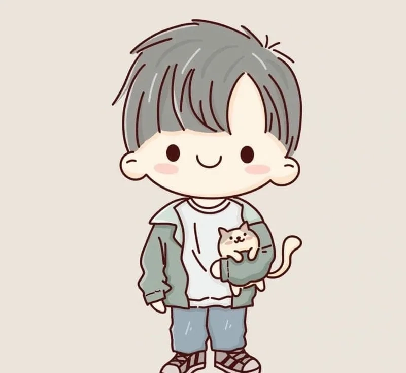 Anh chibi nam ngộ nghĩnh, phù hợp cho những ai thích vẽ tranh chibi