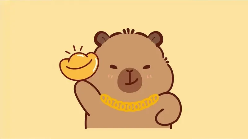 Hình nền đẹp cute 3D với capybara ngộ nghĩnh, đáng yêu