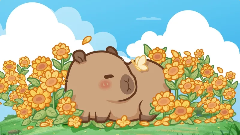 Hình nền máy tính đẹp cute capybara độc đáo, đáng yêu nhất