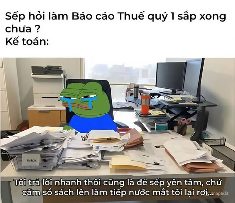 Sếp hỏi số liệu nhưng dân kế toán chỉ có thể cười với meme sếp hỏi số liệu