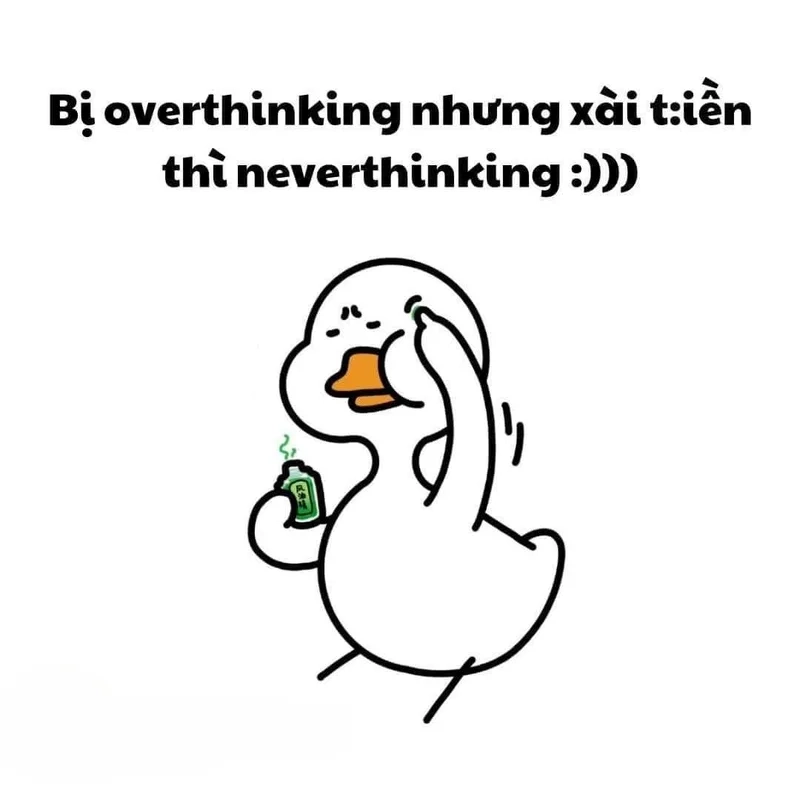 Chia sẻ câu chuyện qua meme overthinking thú vị